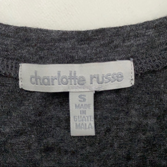 Dark Gray Cropped Tie Tee - Picture 6 of 7